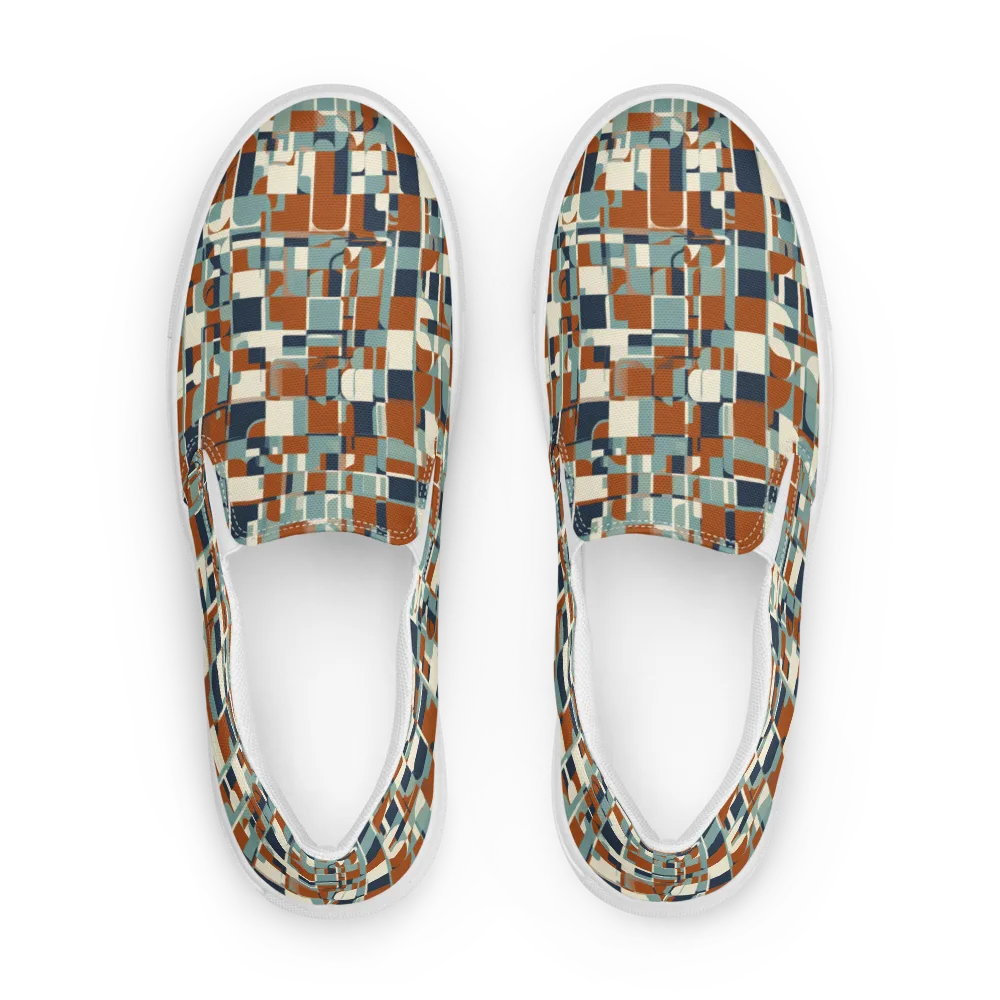 Rustwork Mosaic on Women's Slip-On Canvas Shoes — Front