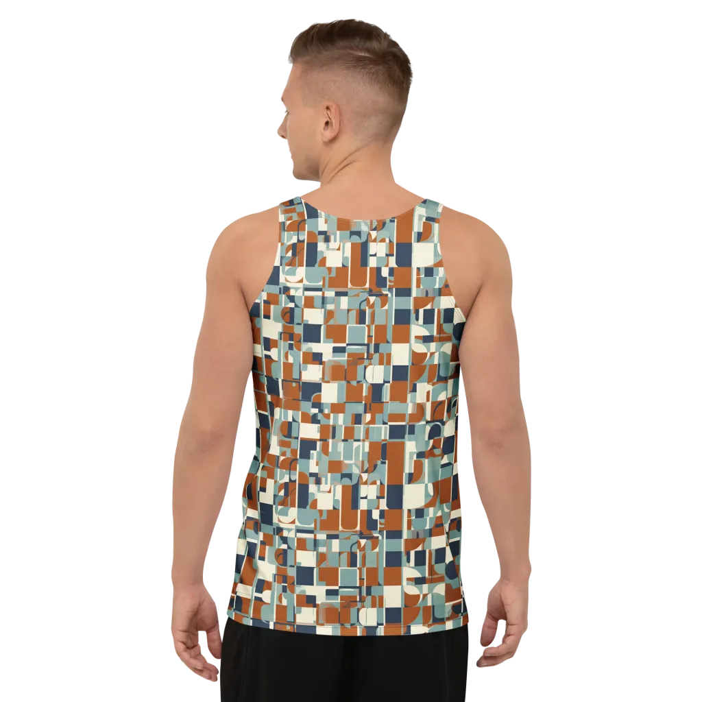 Rustwork Mosaic on Men's Tank Top — Back