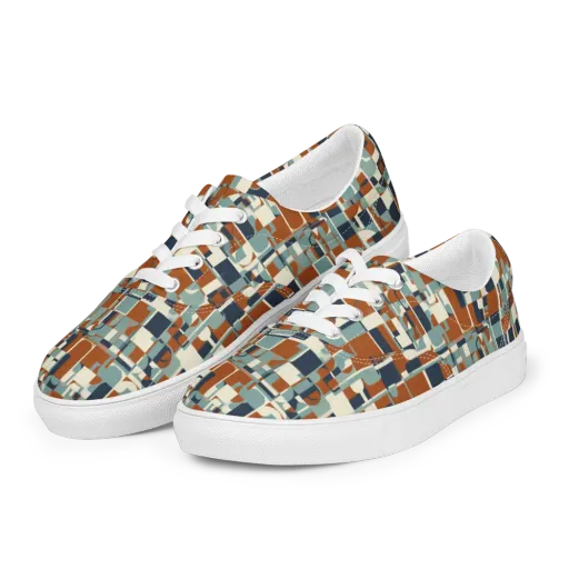 Rustwork Mosaic on a Men's Lace-Up Canvas Shoes