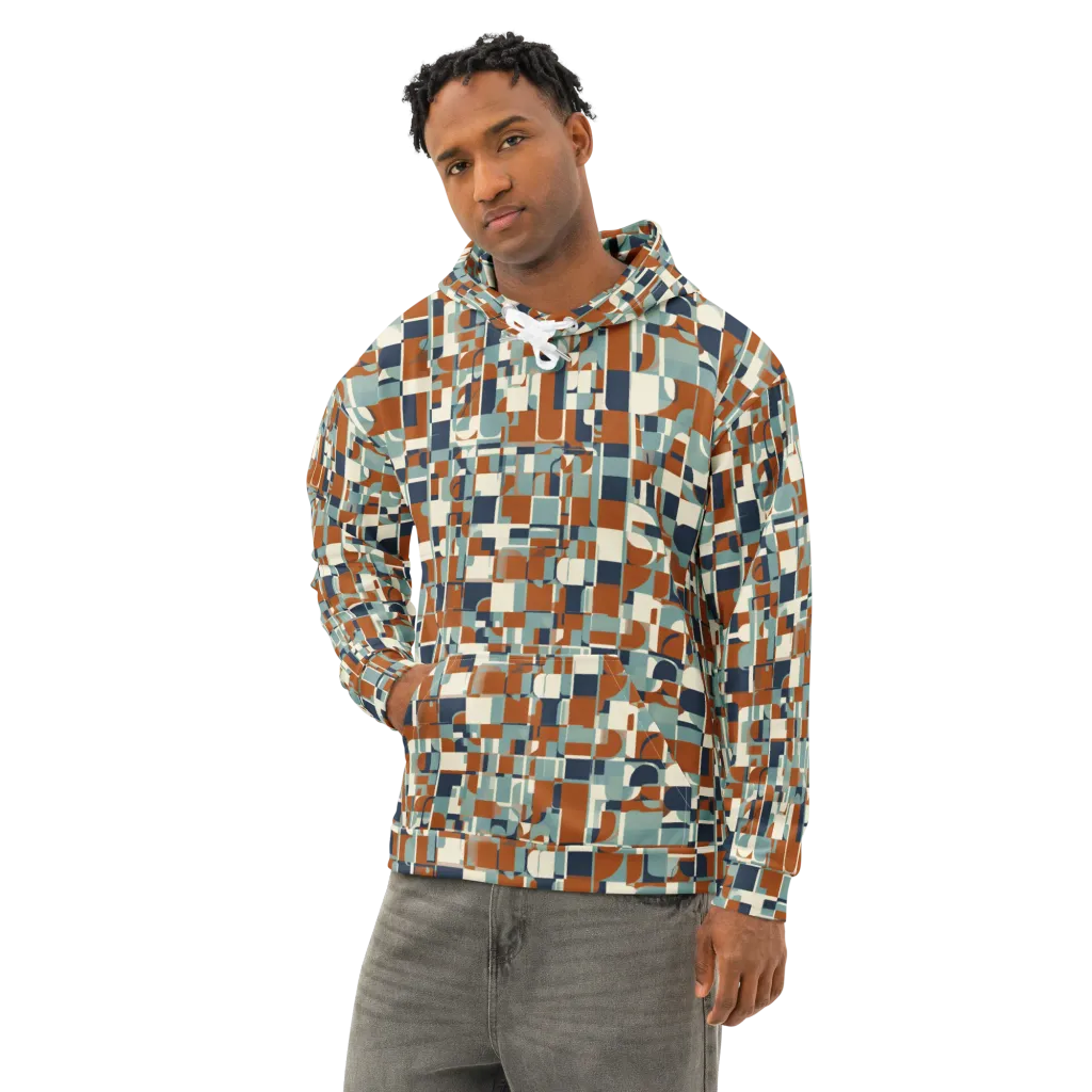 Rustwork Mosaic on Cotton Hoodie — Left Front