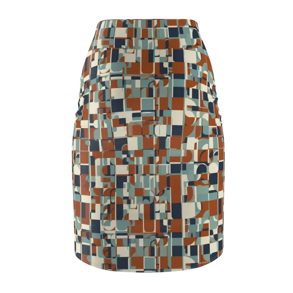 Rustwork Mosaic on Pencil Skirt — Back