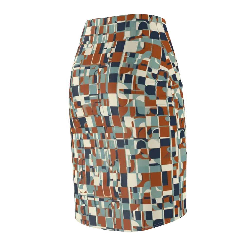 Rustwork Mosaic on Pencil Skirt — Back Side