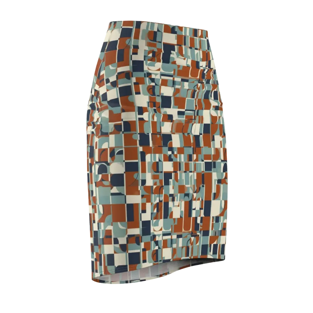 Rustwork Mosaic on Pencil Skirt — Front Side