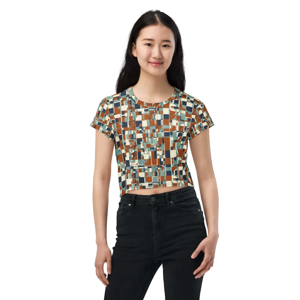 Rustwork Mosaic on Crop Tee — Front