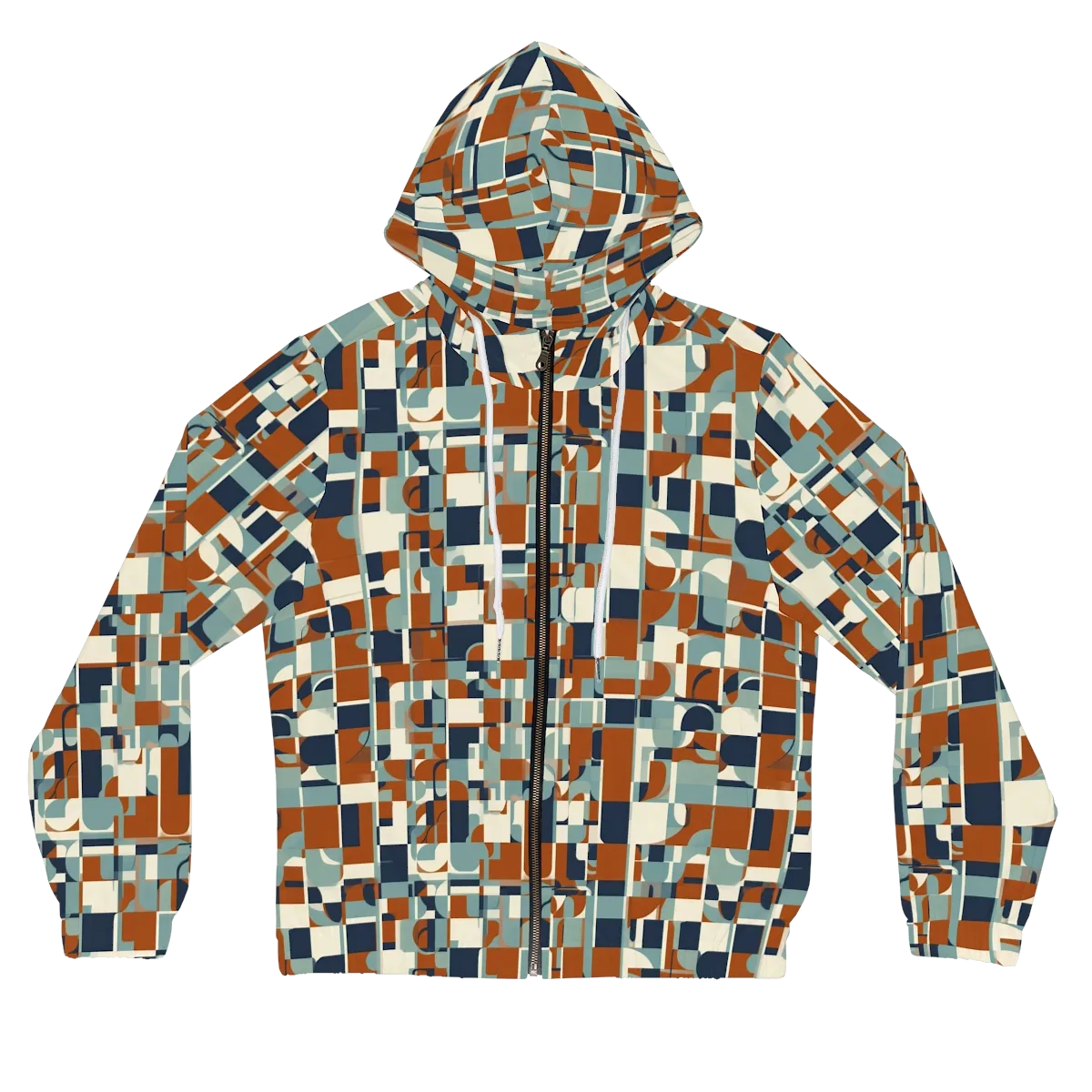 Rustwork Mosaic on Women's Full-Zip Hoodie — Front