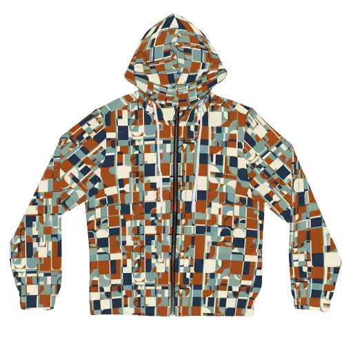 Rustwork Mosaic on a Women's Full-Zip Hoodie