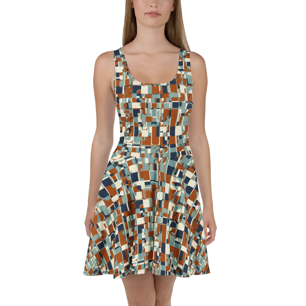 Rustwork Mosaic on Skater Dress — Front