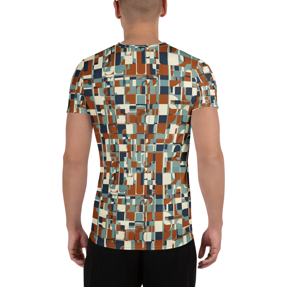 Rustwork Mosaic on Men's Athletic T-Shirt — Back