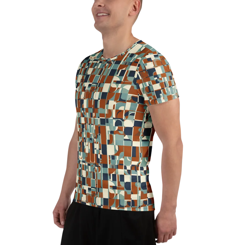 Rustwork Mosaic on Men's Athletic T-Shirt — Left