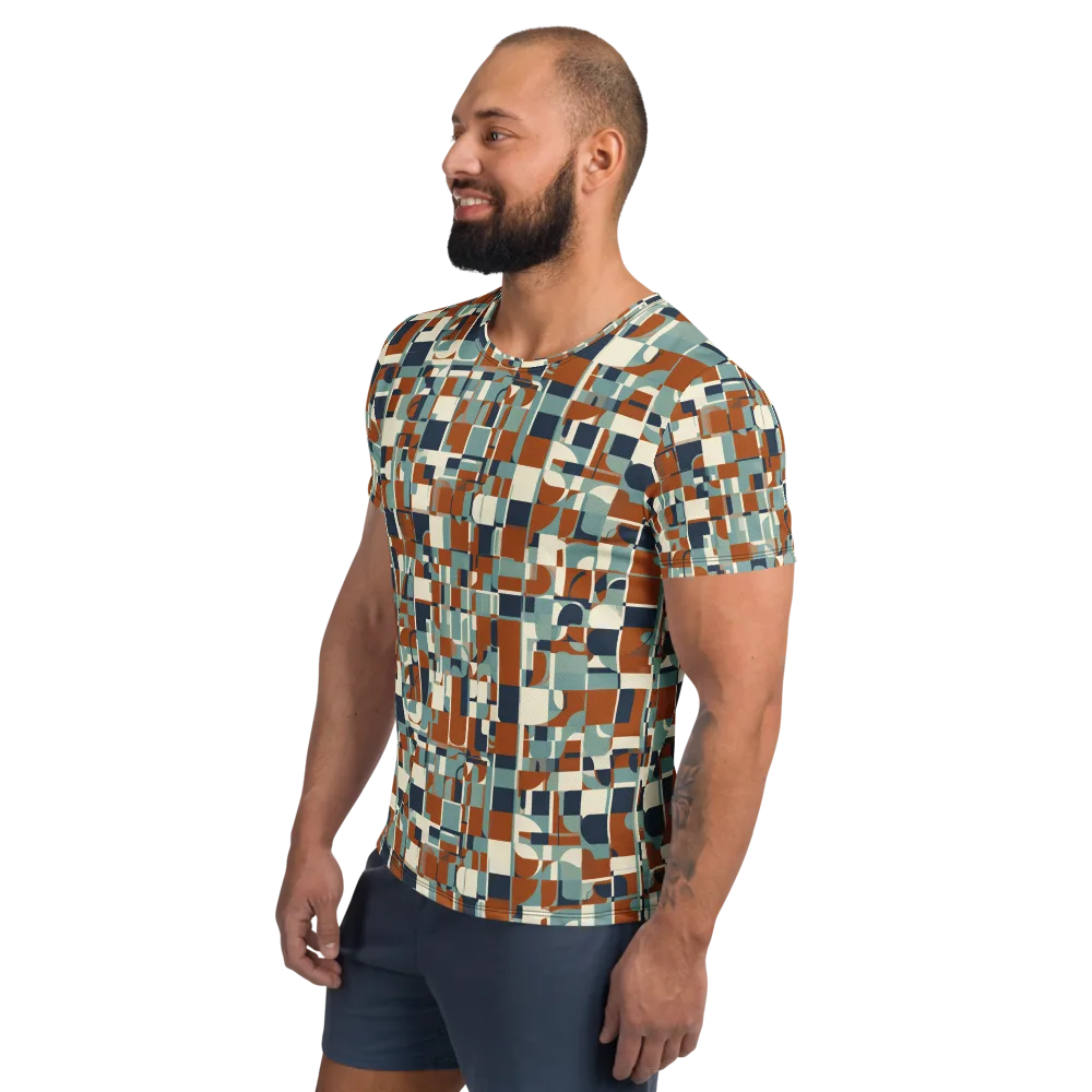 Rustwork Mosaic on Men's Athletic T-Shirt — Left
