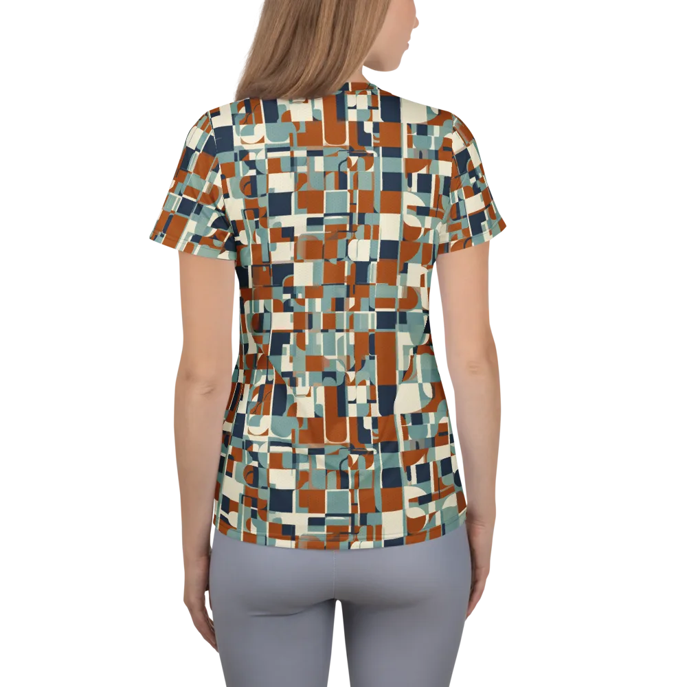 Rustwork Mosaic on Women's Athletic T-Shirt — Back