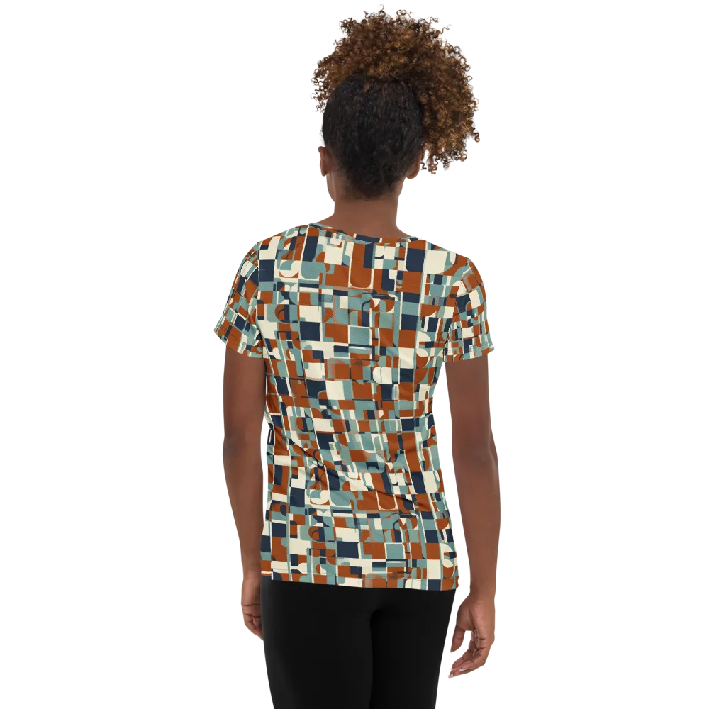 Rustwork Mosaic on Women's Athletic T-Shirt — Back