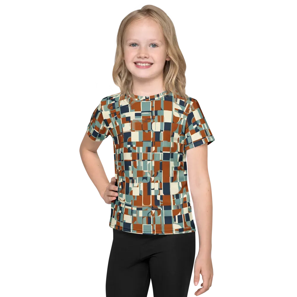 Rustwork Mosaic on Kids Crew Neck T-Shirt — Front