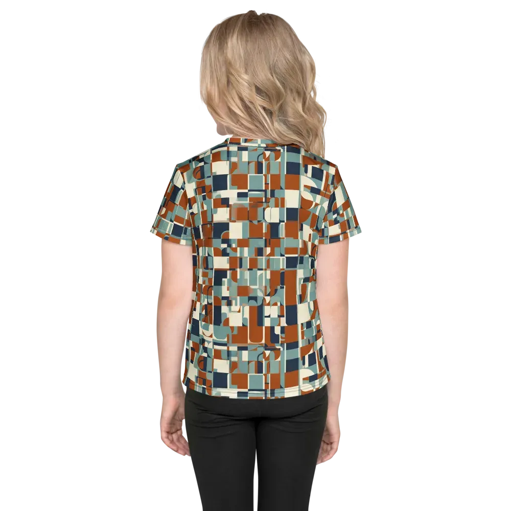 Rustwork Mosaic on Kids Crew Neck T-Shirt — Back
