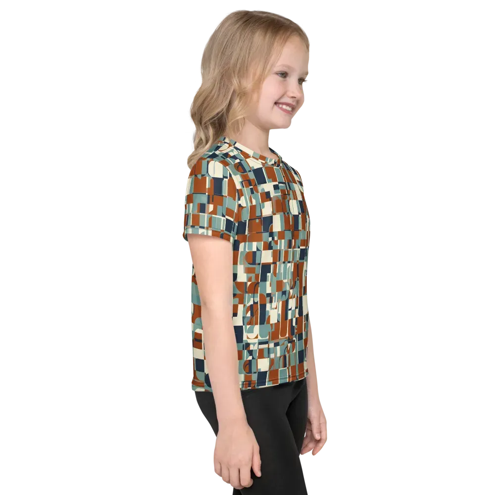 Rustwork Mosaic on Kids Crew Neck T-Shirt — Right