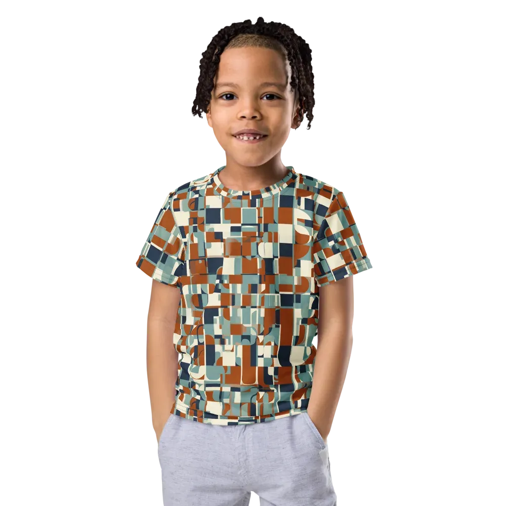 Rustwork Mosaic on Kids Crew Neck T-Shirt — Front