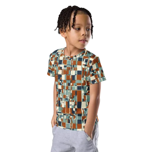 Rustwork Mosaic on a Kids Crew Neck T-Shirt