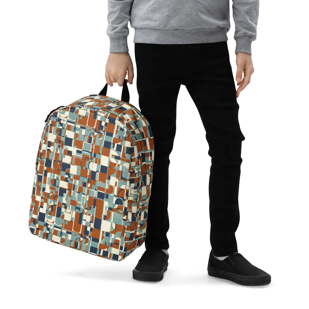 Rustwork Mosaic on Minimalist Backpack — Zoomed-in