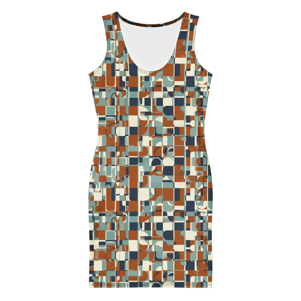 Rustwork Mosaic on Bodycon Dress — Front