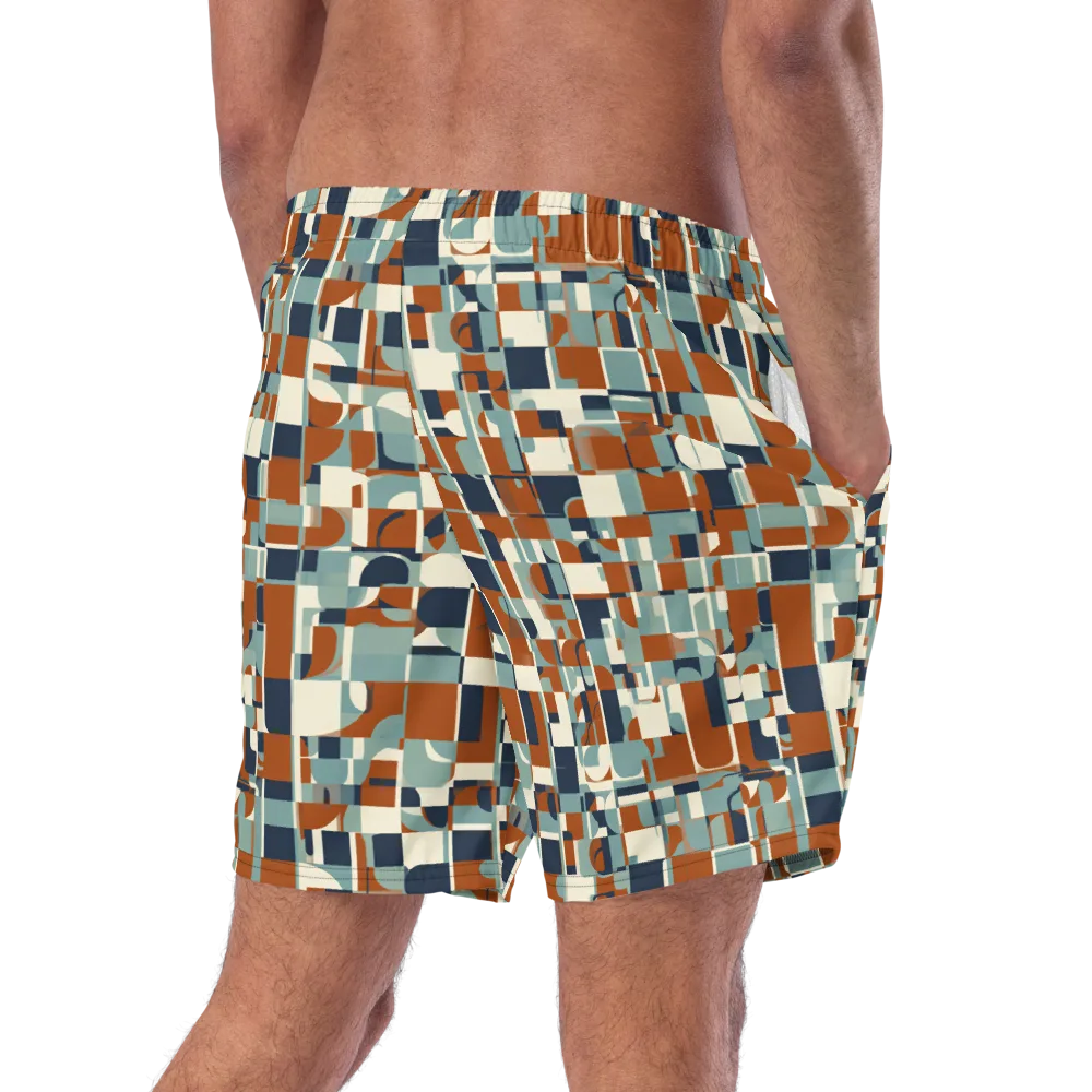 Rustwork Mosaic on Swim Trunks — Right Back