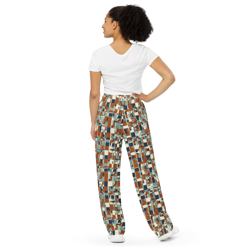 Rustwork Mosaic on Wide-Leg Pants — Back