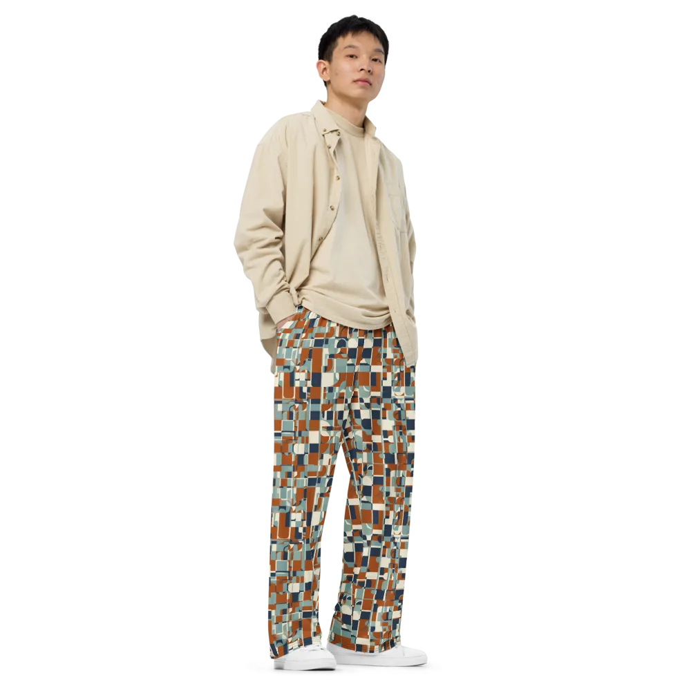 Rustwork Mosaic on Wide-Leg Pants — Right Front