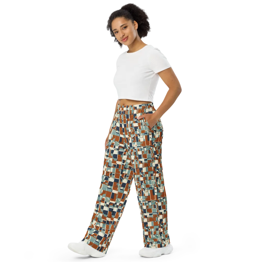 Rustwork Mosaic on Wide-Leg Pants — Left Front