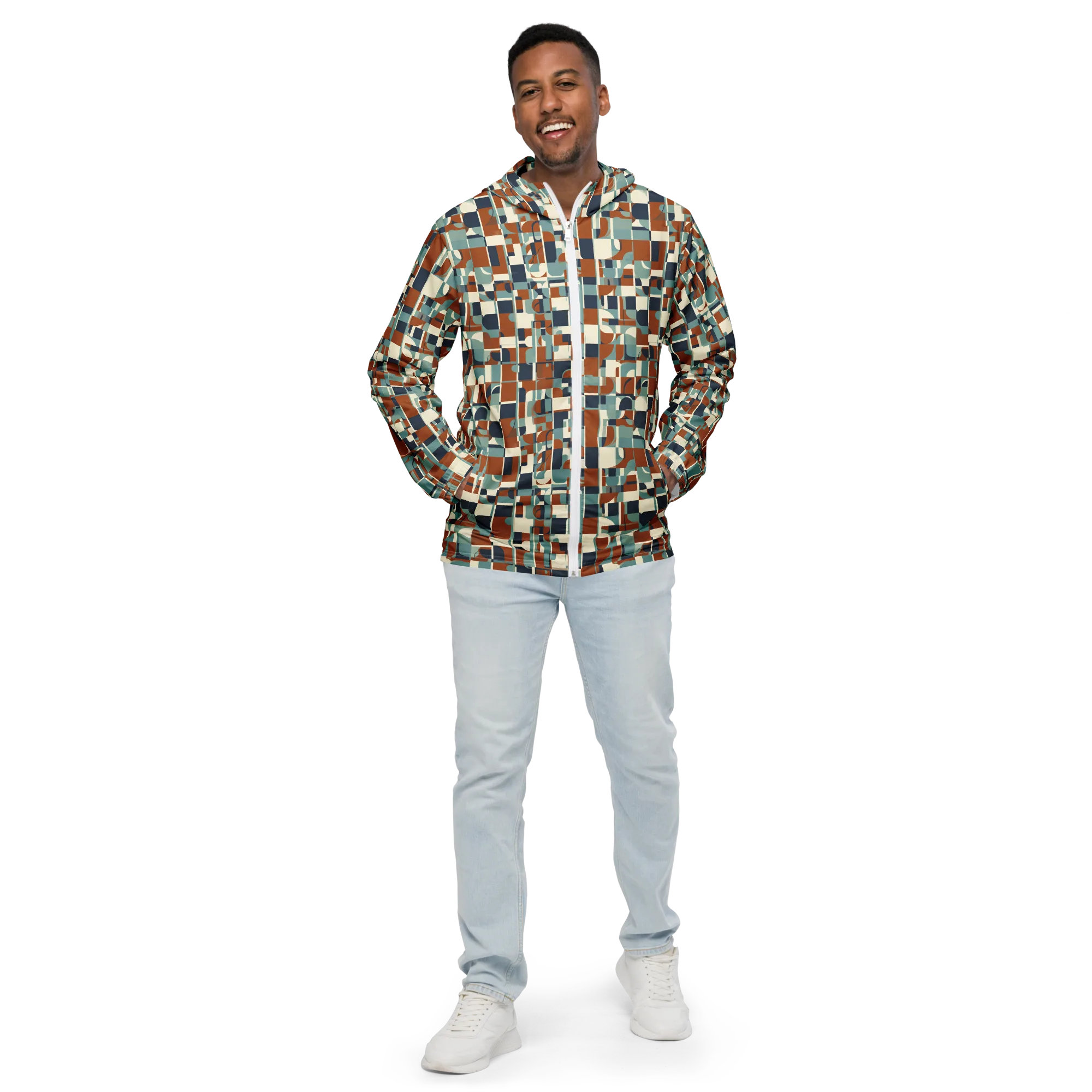 Rustwork Mosaic on Men's Windbreaker — Front