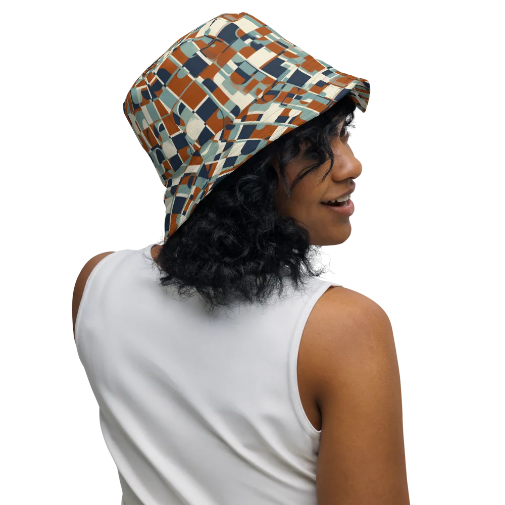 Rustwork Mosaic on Reversible Bucket Hat — Right Outside