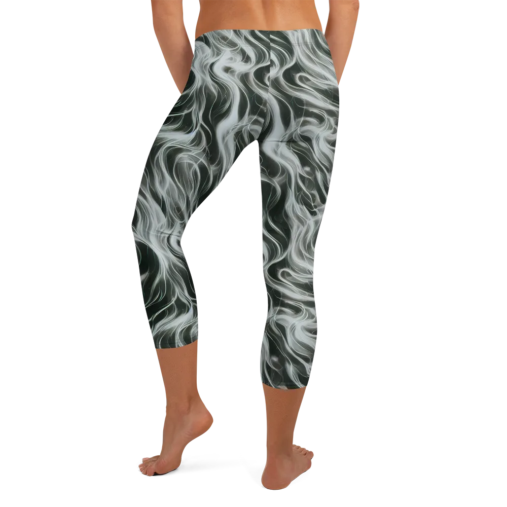 Smoke Tide on Capri Leggings — Back