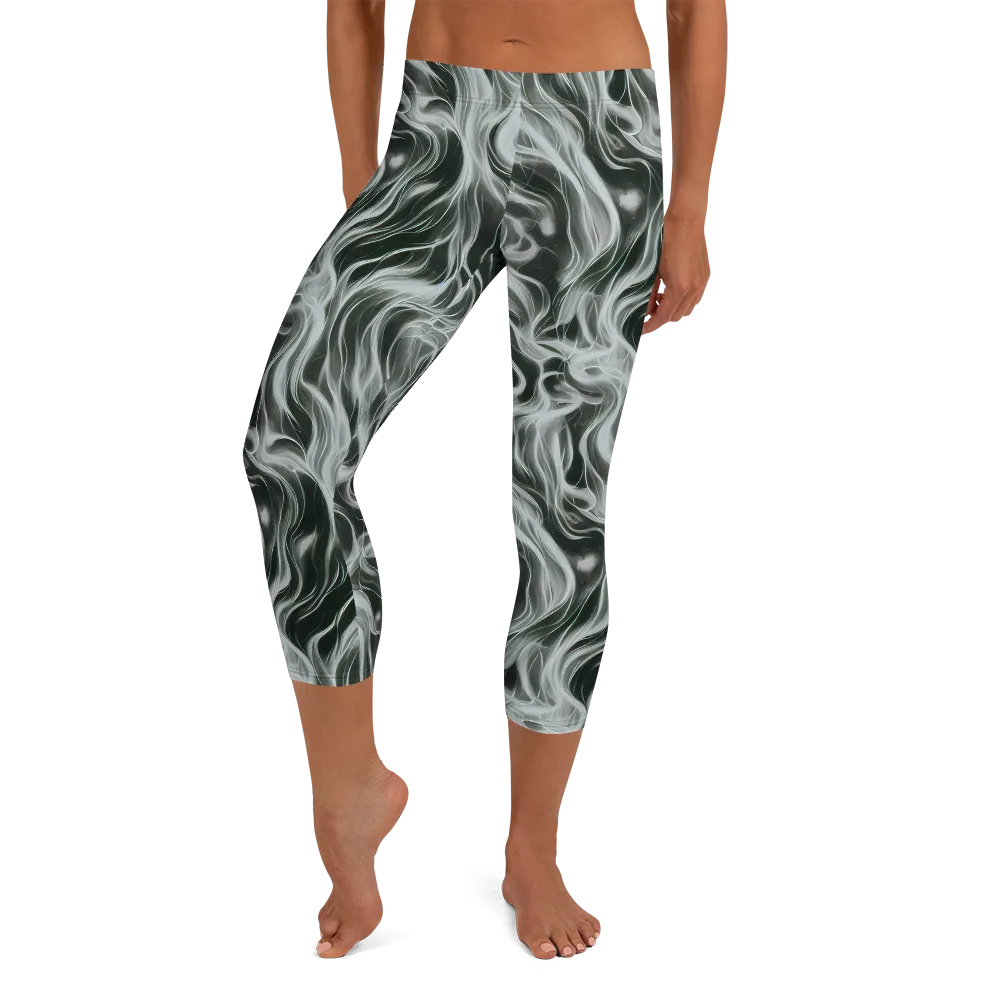 Smoke Tide on Capri Leggings — Front