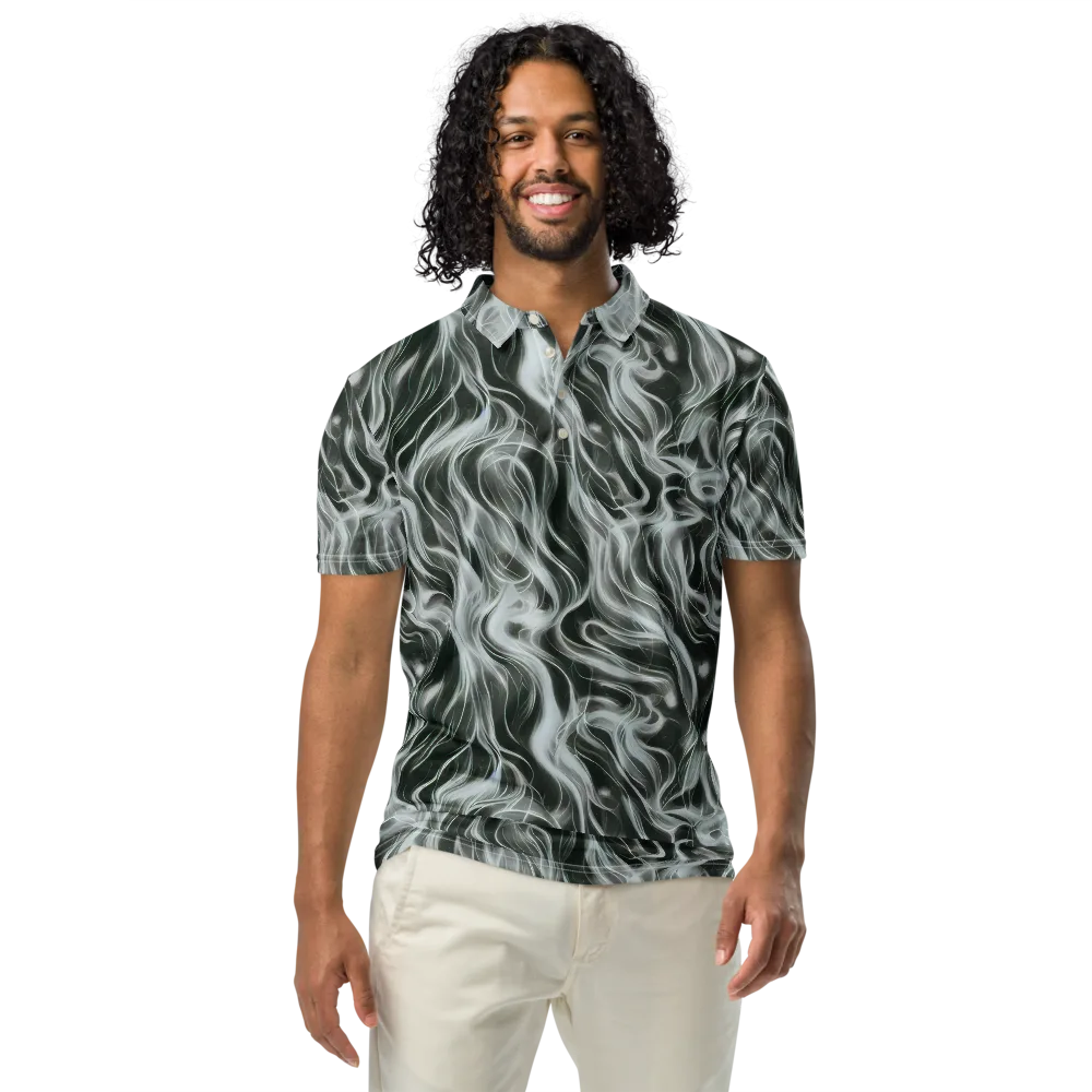 Smoke Tide on Men's Slim Fit Polo Shirt — Front