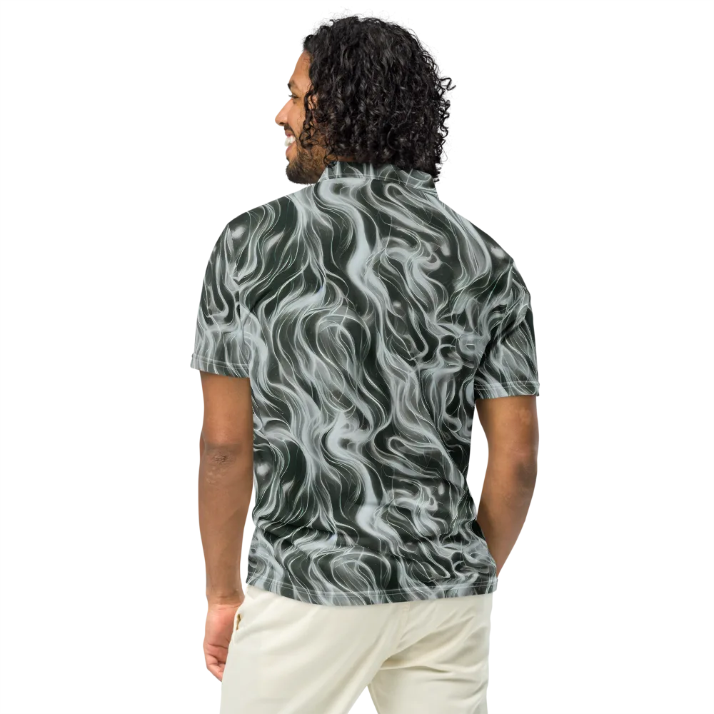 Smoke Tide on Men's Slim Fit Polo Shirt — Back