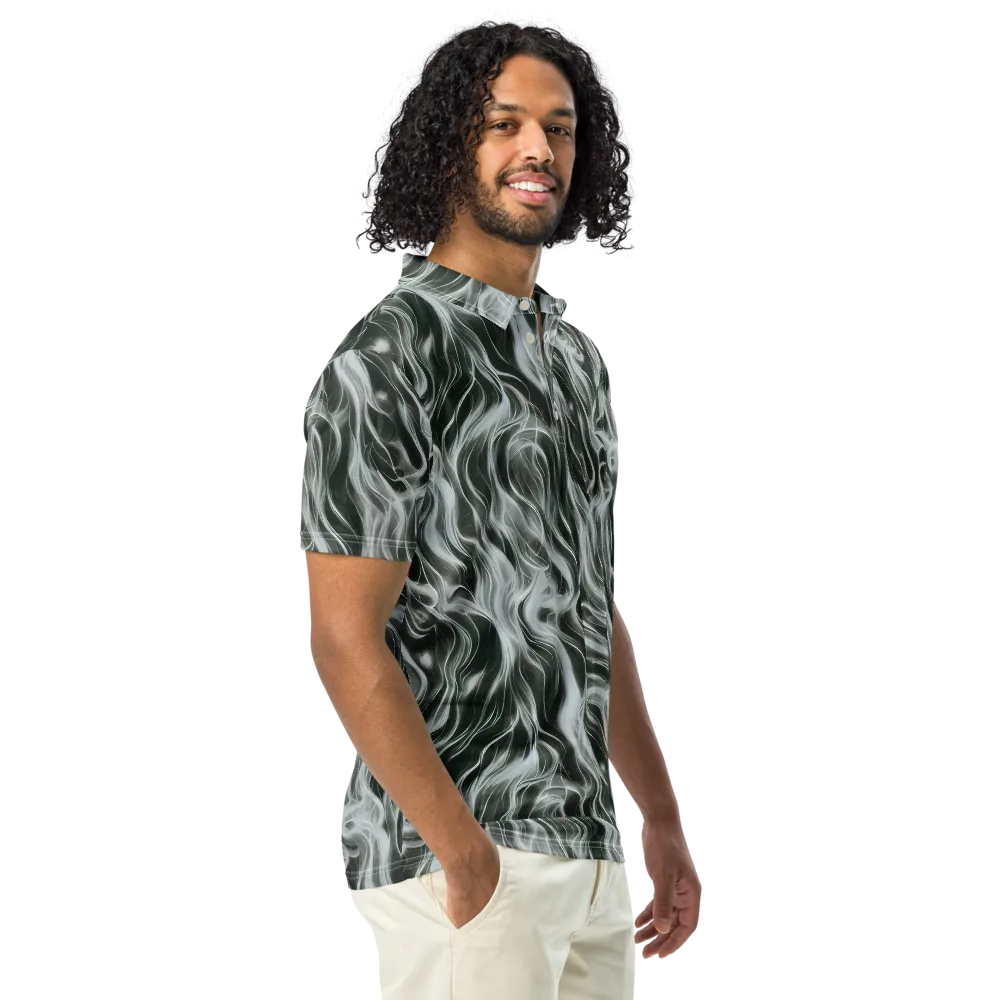 Smoke Tide on Men's Slim Fit Polo Shirt — Right Front