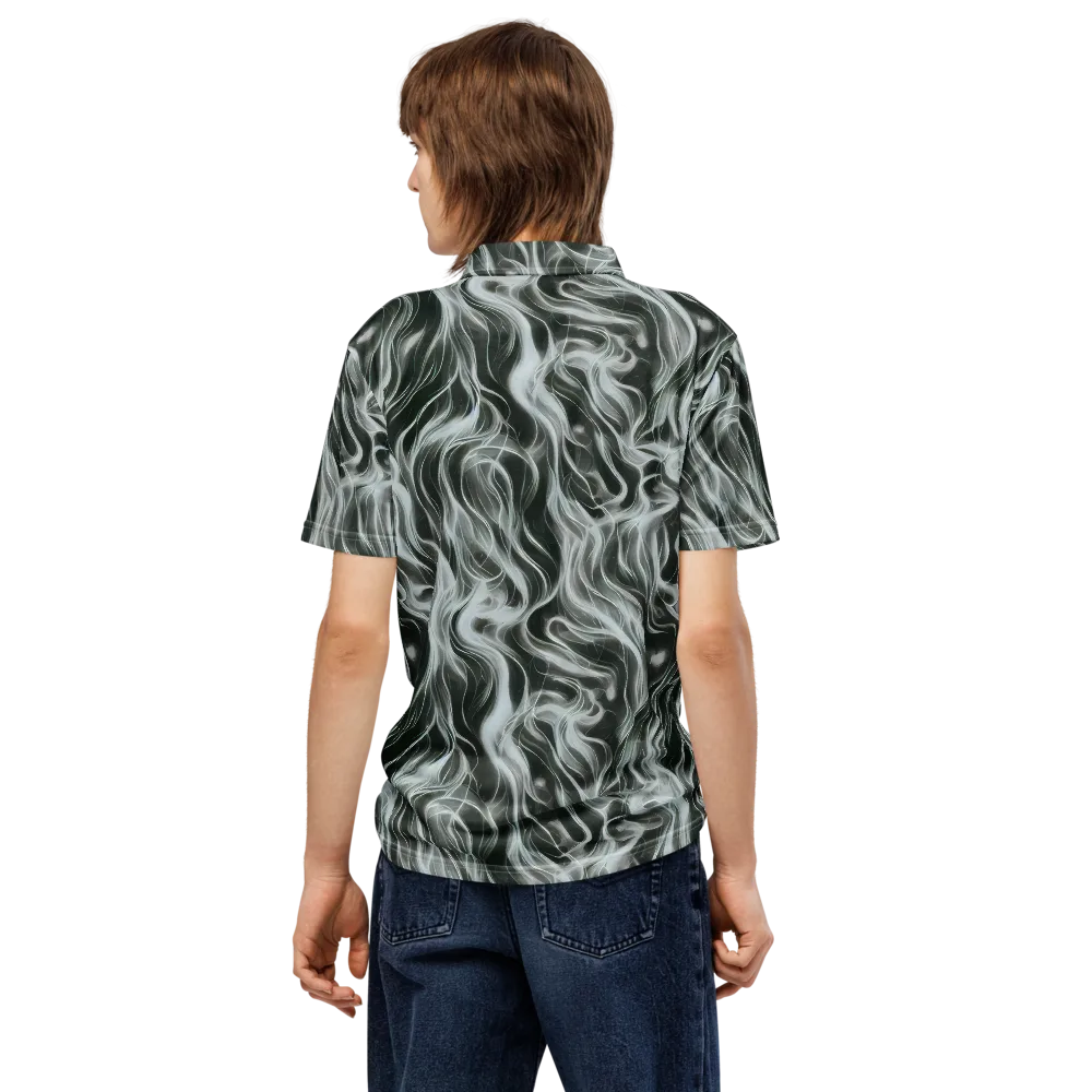 Smoke Tide on Men's Slim Fit Polo Shirt — Back