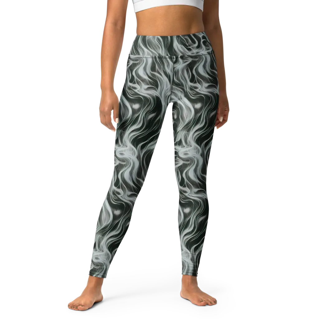 Smoke Tide on Yoga Leggings — Front