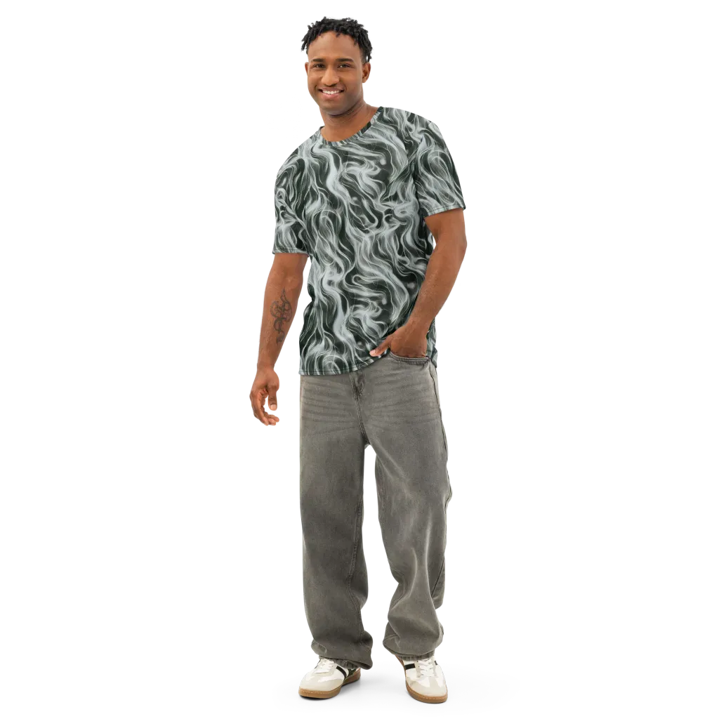 Smoke Tide on Men's Cotton Crew Neck T-Shirt — Front