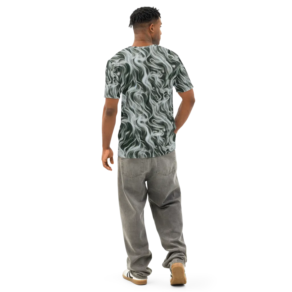 Smoke Tide on Men's Cotton Crew Neck T-Shirt — Back