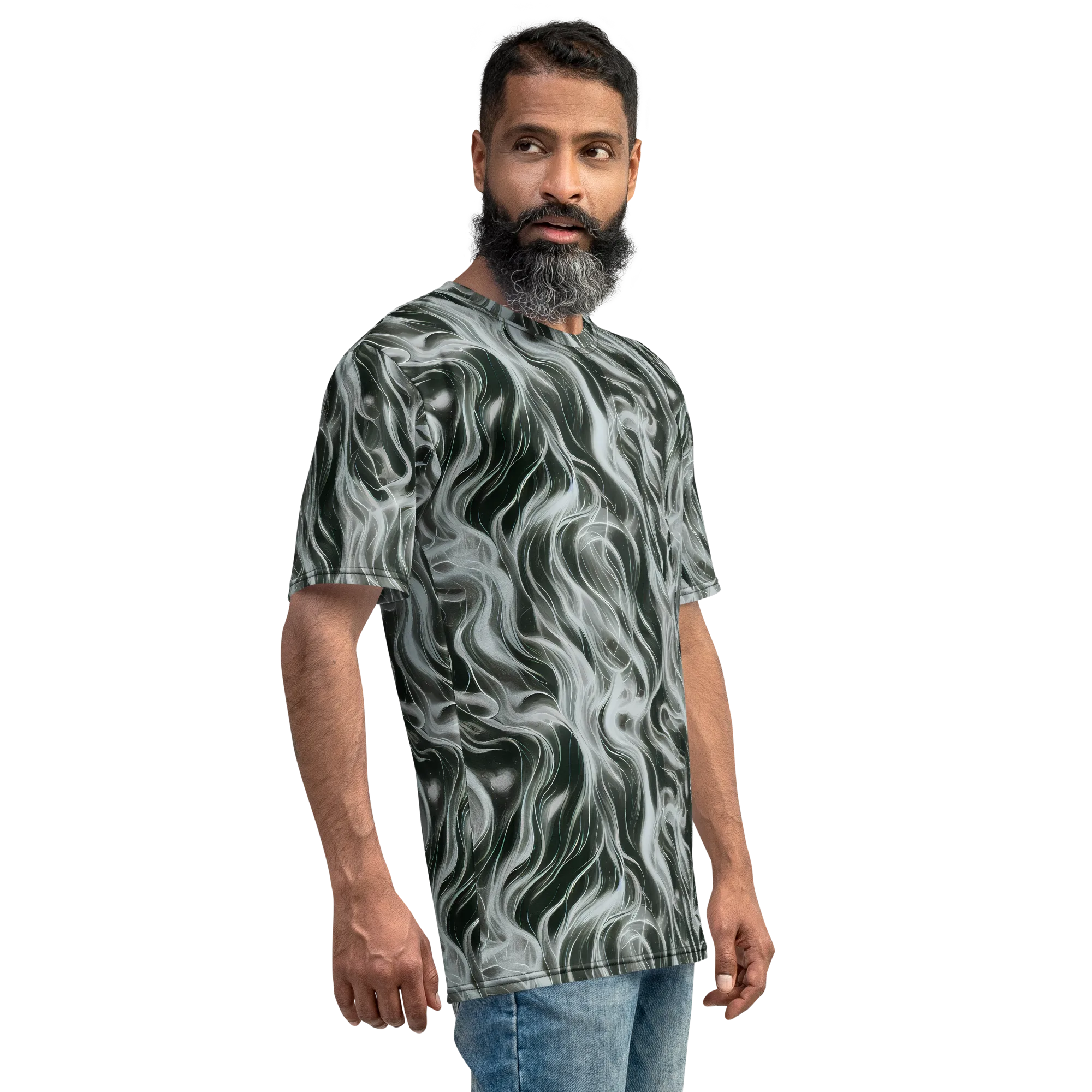 Smoke Tide on Men's Crew Neck T-Shirt — Right
