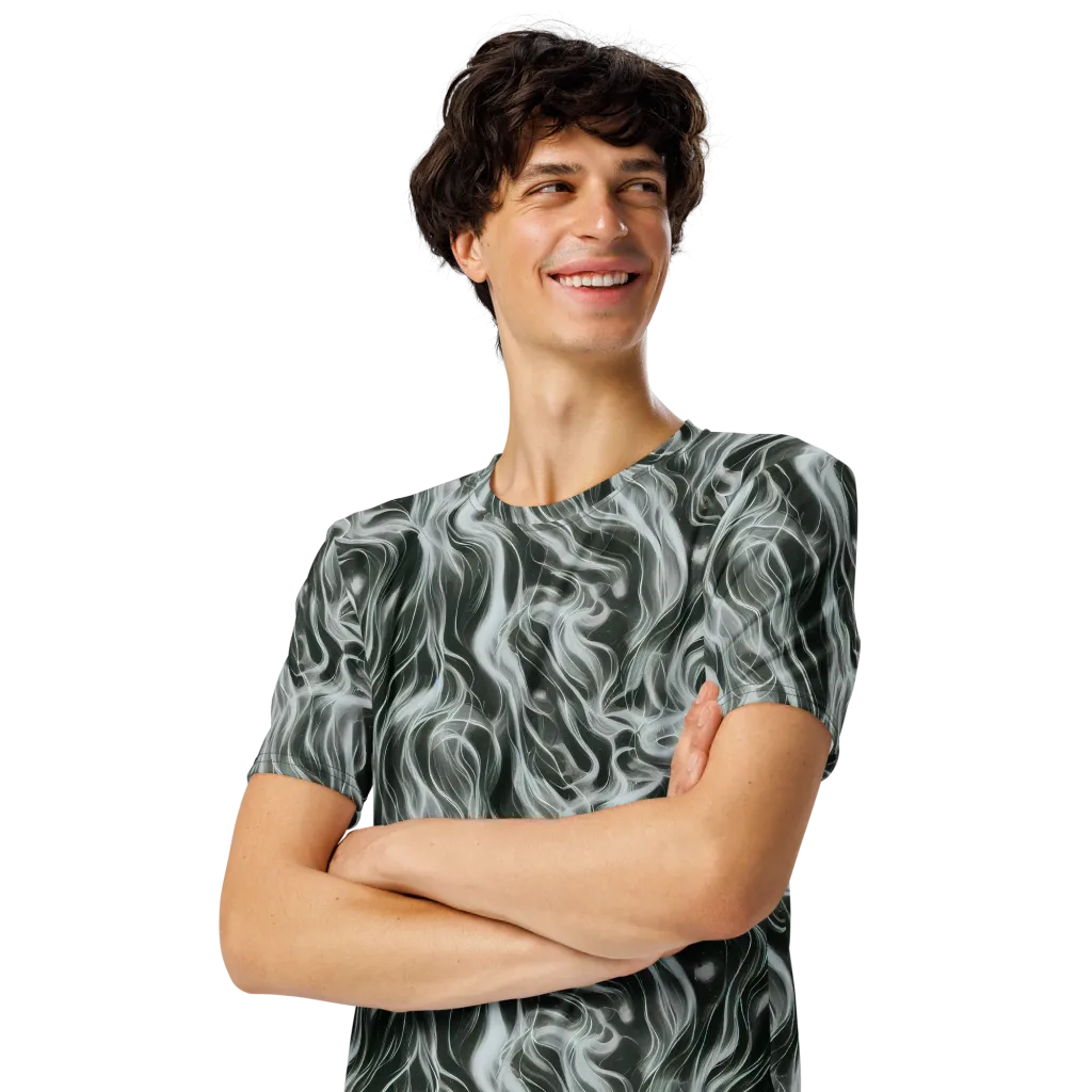 Smoke Tide on Men's Crew Neck T-Shirt — Left Front