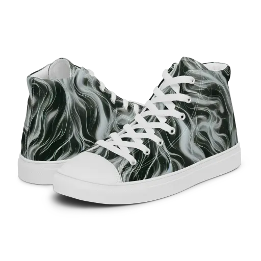 Smoke Tide on a Men's High Top Canvas Shoes