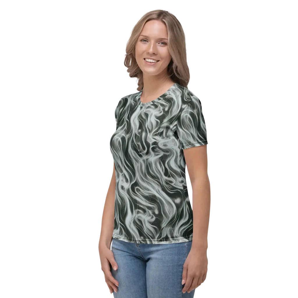 Smoke Tide on Women's Crew Neck T-Shirt — Left