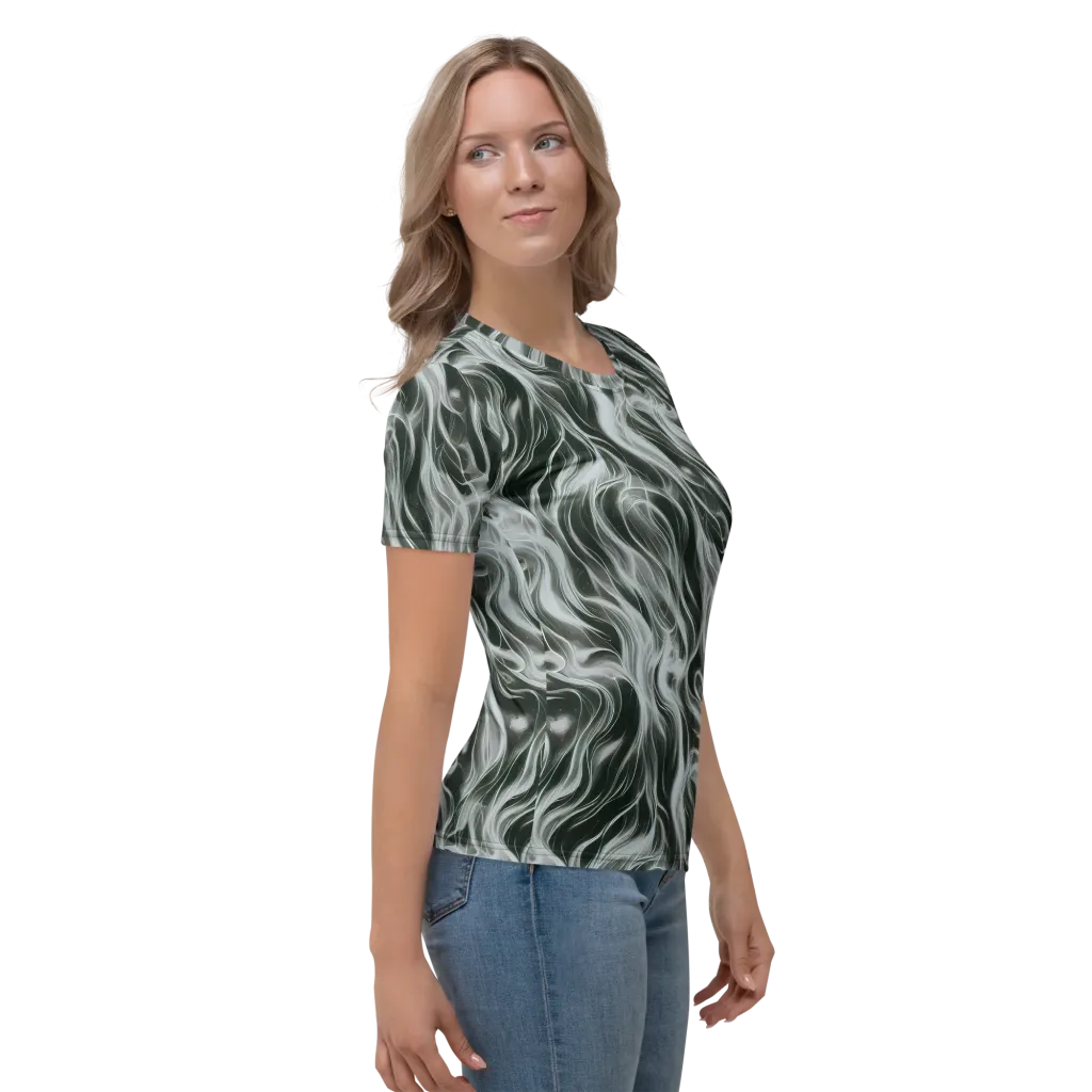 Smoke Tide on Women's Crew Neck T-Shirt — Right