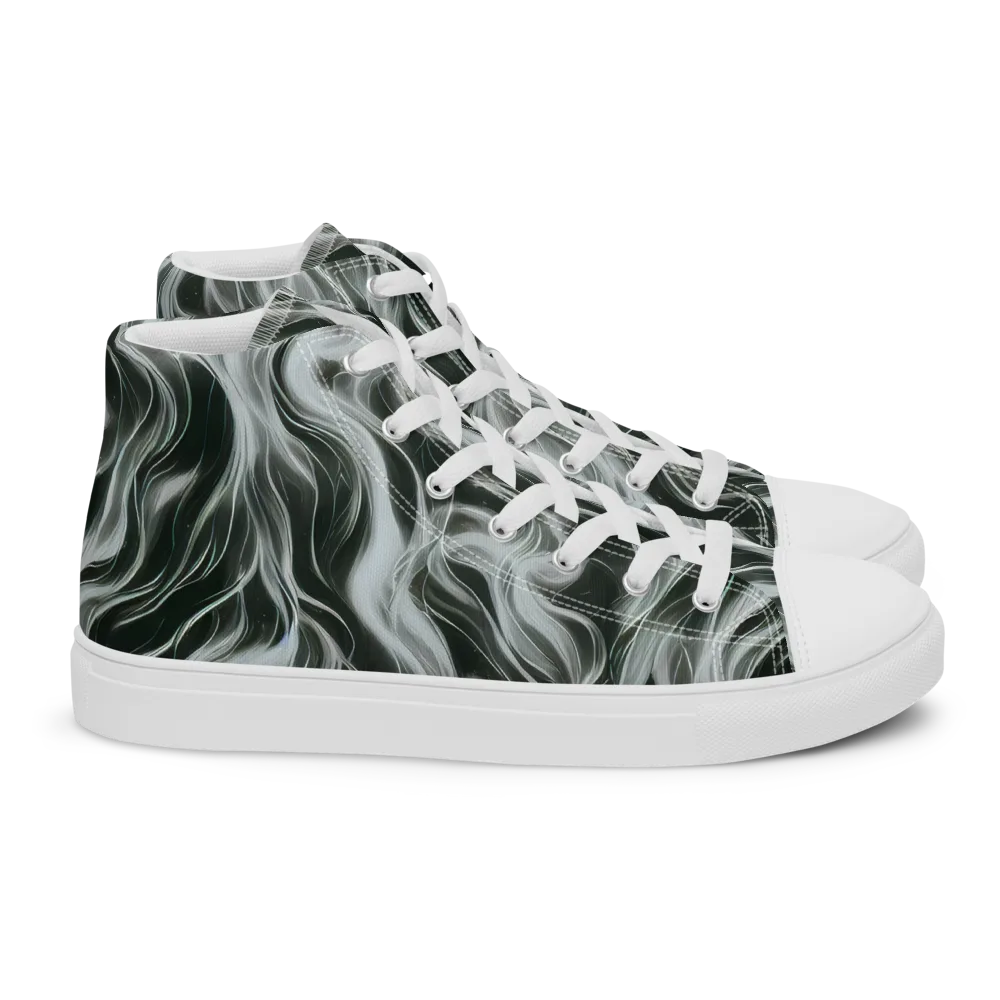 Smoke Tide on Women's High Top Canvas Shoes — Right