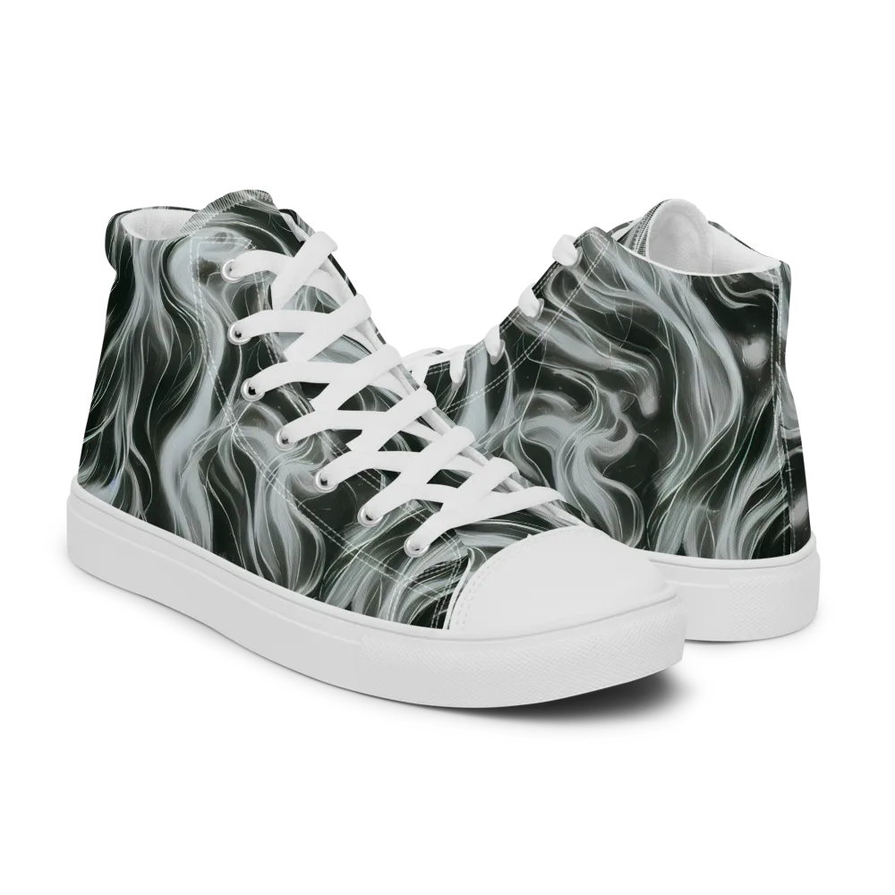 Smoke Tide on Women's High Top Canvas Shoes — Right