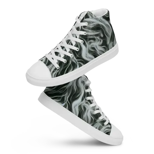 Smoke Tide on a Women's High Top Canvas Shoes