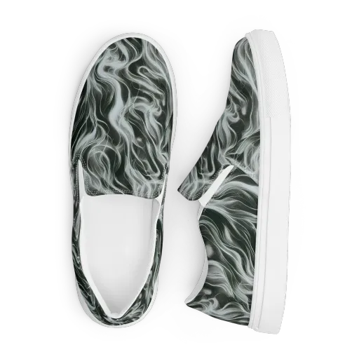 Smoke Tide on a Men's Slip-On Canvas Shoes