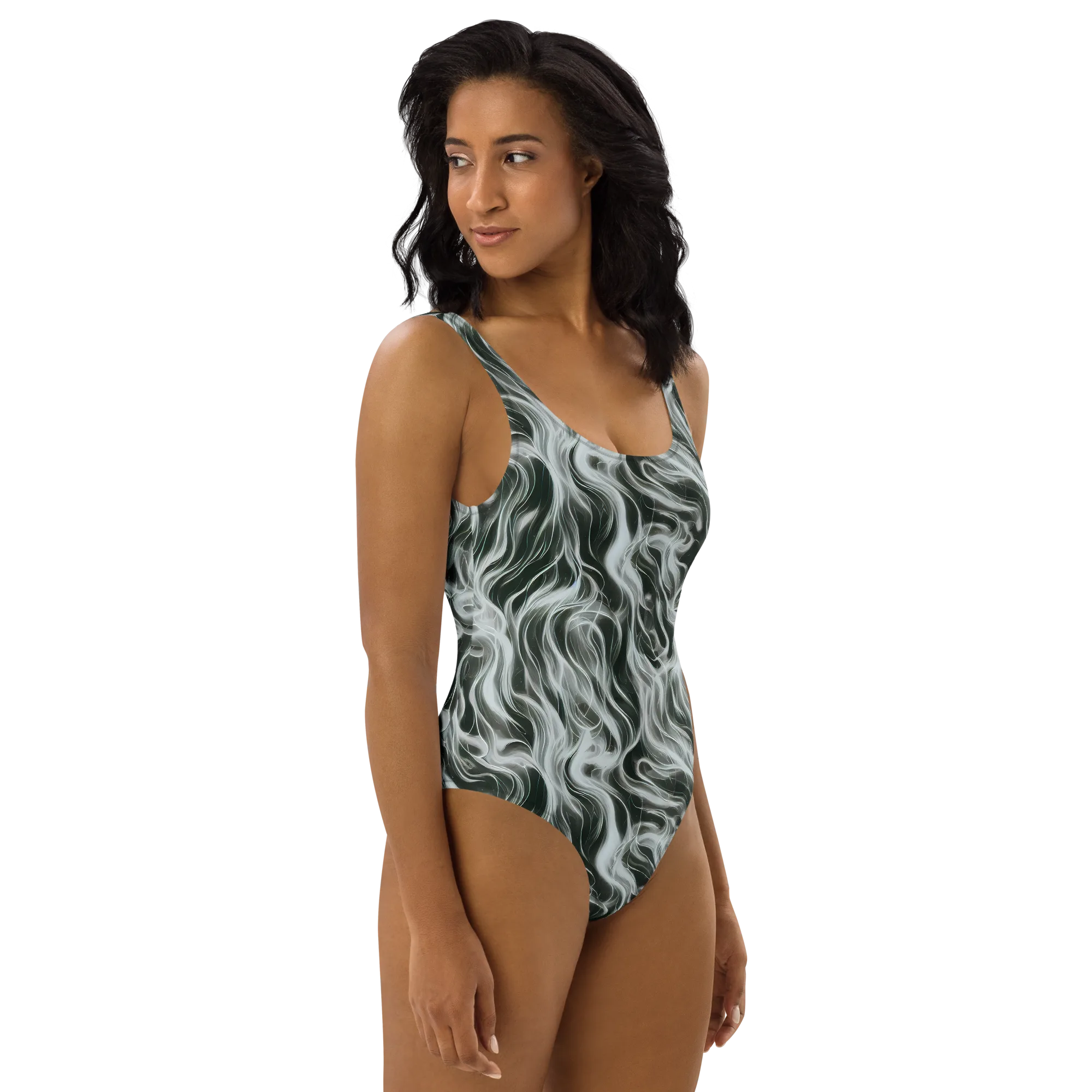 Smoke Tide on One-Piece Swimsuit — Right