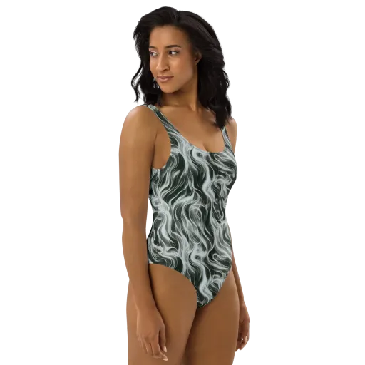 Smoke Tide on a One-Piece Swimsuit