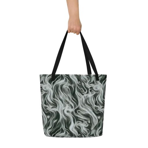 Smoke Tide on a Large Tote Bag W/ Pocket